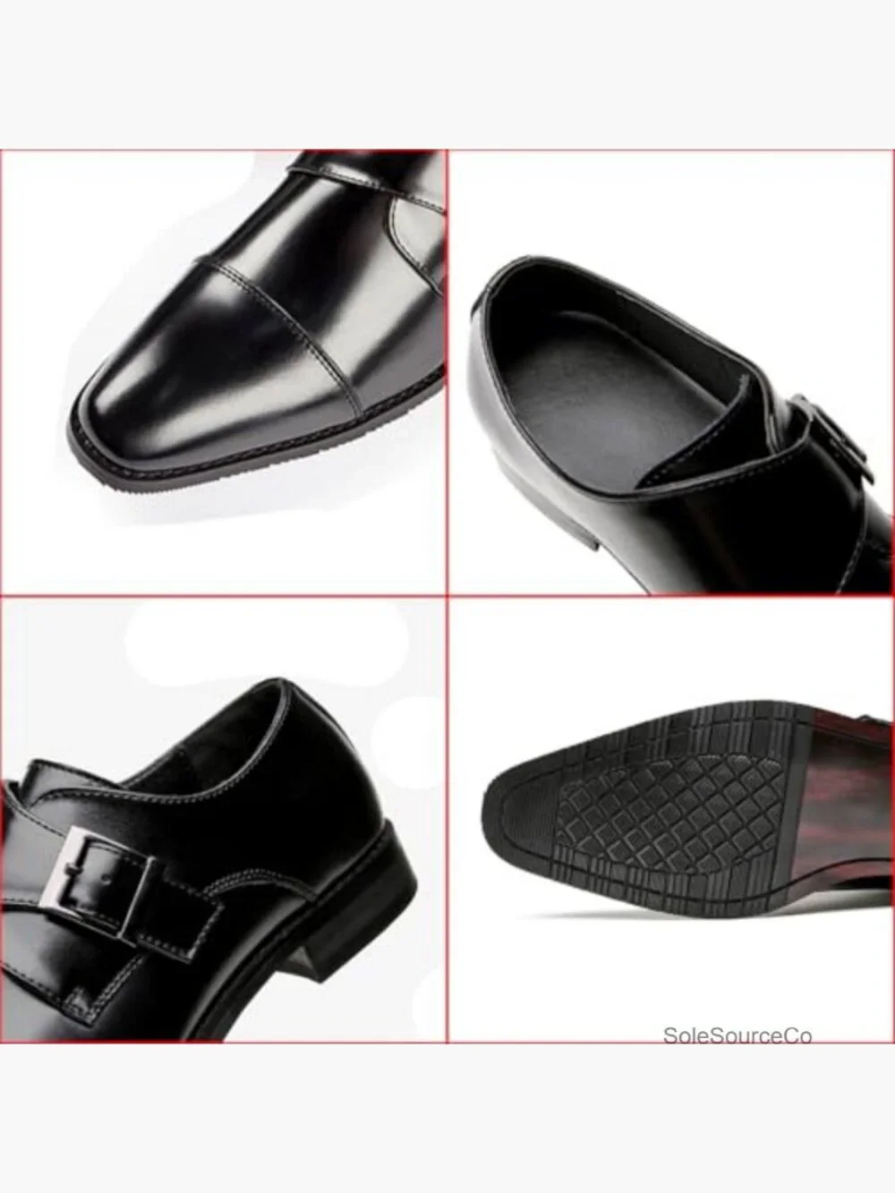Genuine Leather Monk Strap Loafers Cap Toe Dress Oxford Slip On Shoes